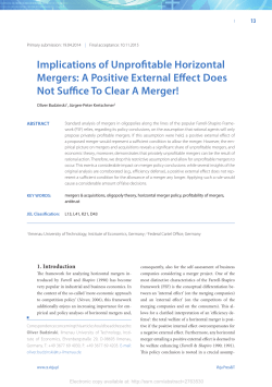 Implications of Unprofitable Horizontal Mergers: A Positive