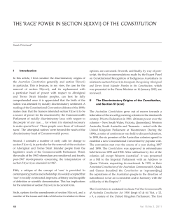 `RACE` POWER IN SECtION 51(XXVI)