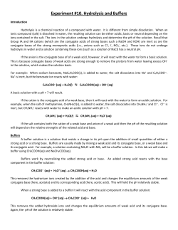 Hydrolysis and Buffers