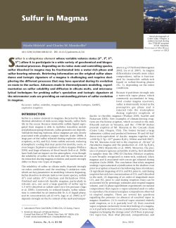 Sulfur in Magmas - Elements Magazine