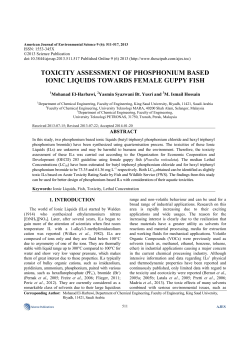 toxicity assessment of phosphonium based ionic liquids towards