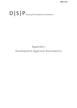 Appendix I Development Appraisal Assumptions