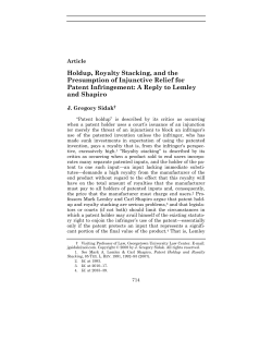 Holdup, Royalty Stacking, and the Presumption