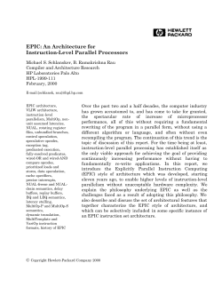 EPIC: An Architecture for Instruction-Level Parallel