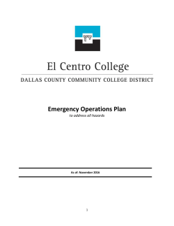Emergency Operations Plan - Dallas County Community College