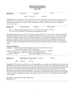 Course Descriptions - Syracuse Biology