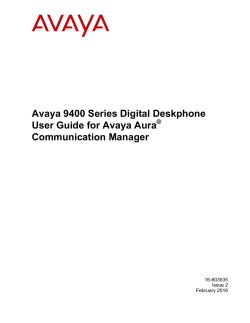 Avaya 9400 Series Digital Deskphone User Guide
