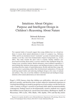 Intuitions About Origins: Purpose and Intelligent