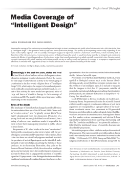 Media Coverage of &ldquo;Intelligent Design&rdquo;