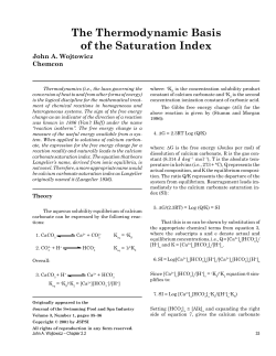 The Thermodynamic Basis of the Saturation Index