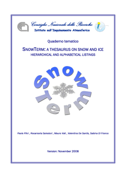 snowterm: a thesaurus on snow and ice