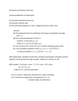 Unit Roots and Dickey-Fuller test. Technical definition of stationarity