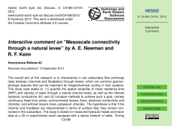Interactive comment on &ldquo;Mesoscale connectivity through a natural