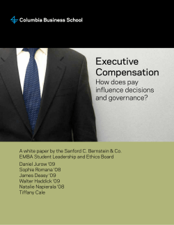 Executive Compensation - Columbia Business School