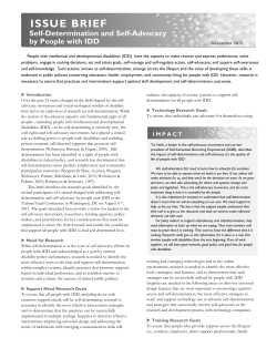 Self-Determination and Self-Advocacy by People with IDD