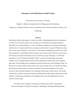 Emergence of Stratification in Small Groups