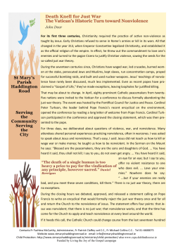Current Parish Newsletter - St. Mary`s Haddington Road