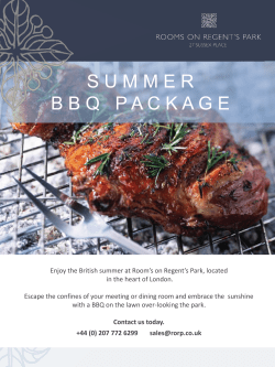 summerbbqpackage - Rooms on Regent`s Park