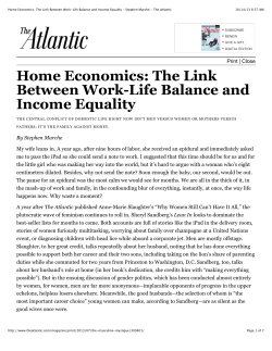 The Link Between Work-Life Balance and Income Equality