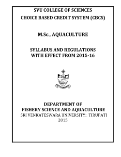 M.Sc., AQUACULTURE - Sri Venkateswara University