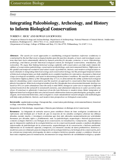 Integrating paleobiology, archeology, and history to inform biological