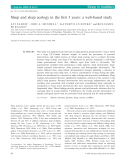 Sleep and sleep ecology in the first 3years: a web