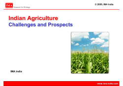 Indian Agriculture: challenges and prospects