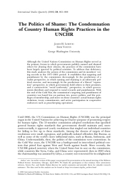 The Politics of Shame: The Condemnation of Country Human Rights