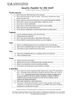 Security Checklist for CES Staff