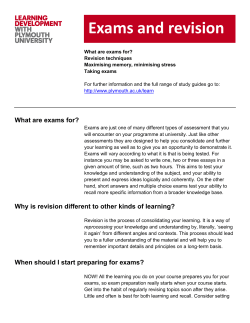 Revision and exams - Plymouth University