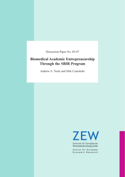 Biomedical Academic Entrepreneurship Through the SBIR