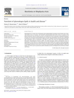 Functions of plasmalogen lipids in health and disease