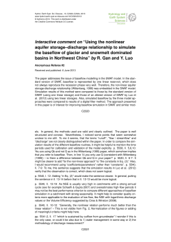 Interactive comment on &ldquo;Using the nonlinear aquifer storage