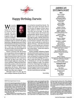Happy Birthday, Darwin - American Entomologist