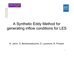 A Synthetic Eddy Method for generating inflow conditions for LES
