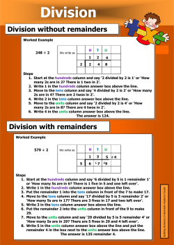 Numeracy Poster DIVISION
