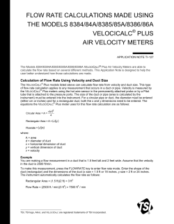 Flow Rate Calculations Made Using the Models 8384/84A/8385/85A