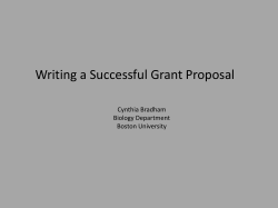 Writing a Successful Grant Proposal