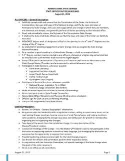 PA State Officer Responsibilities
