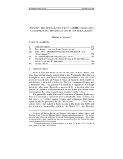 Amnesty, the Sierra Leone Truth and Reconciliation Commission