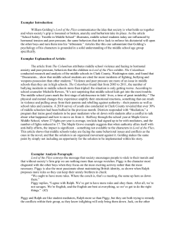 Exemplar Introduction - Weston Public Schools