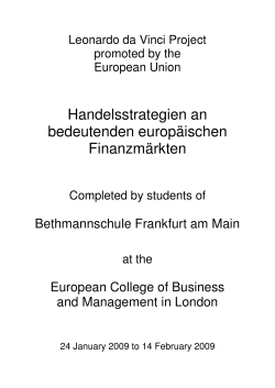 Handelsstrategien an bedeutenden