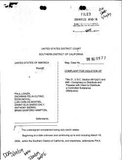 UNITED STATESDISTRICT COURT SOUTHERN DISTR!CT OF