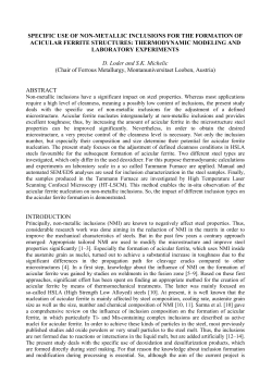 SPECIFIC USE OF NON-METALLIC INCLUSIONS FOR THE