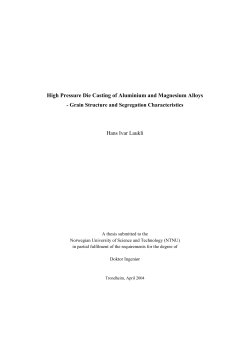 High Pressure Die Casting of Aluminium and Magnesium Alloys