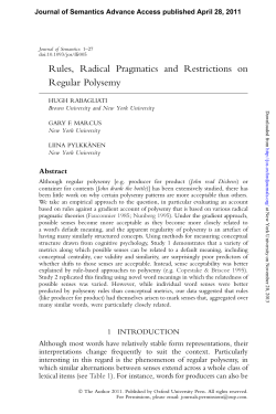 Rules, Radical Pragmatics and Restrictions on