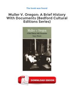 Muller V. Oregon: A Brief History With Documents (Bedford Cultural