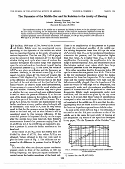 The Dynamics of the Middle Ear and Its Relation to