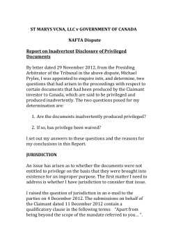 ST MARYS VCNA, LLC v GOVERNMENT OF CANADA NAFTA
