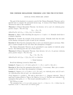the chinese remainder theorem and the phi